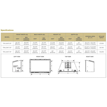 Majestic Trilliant 30" Direct Vent Gas Insert - TRILLIANT30