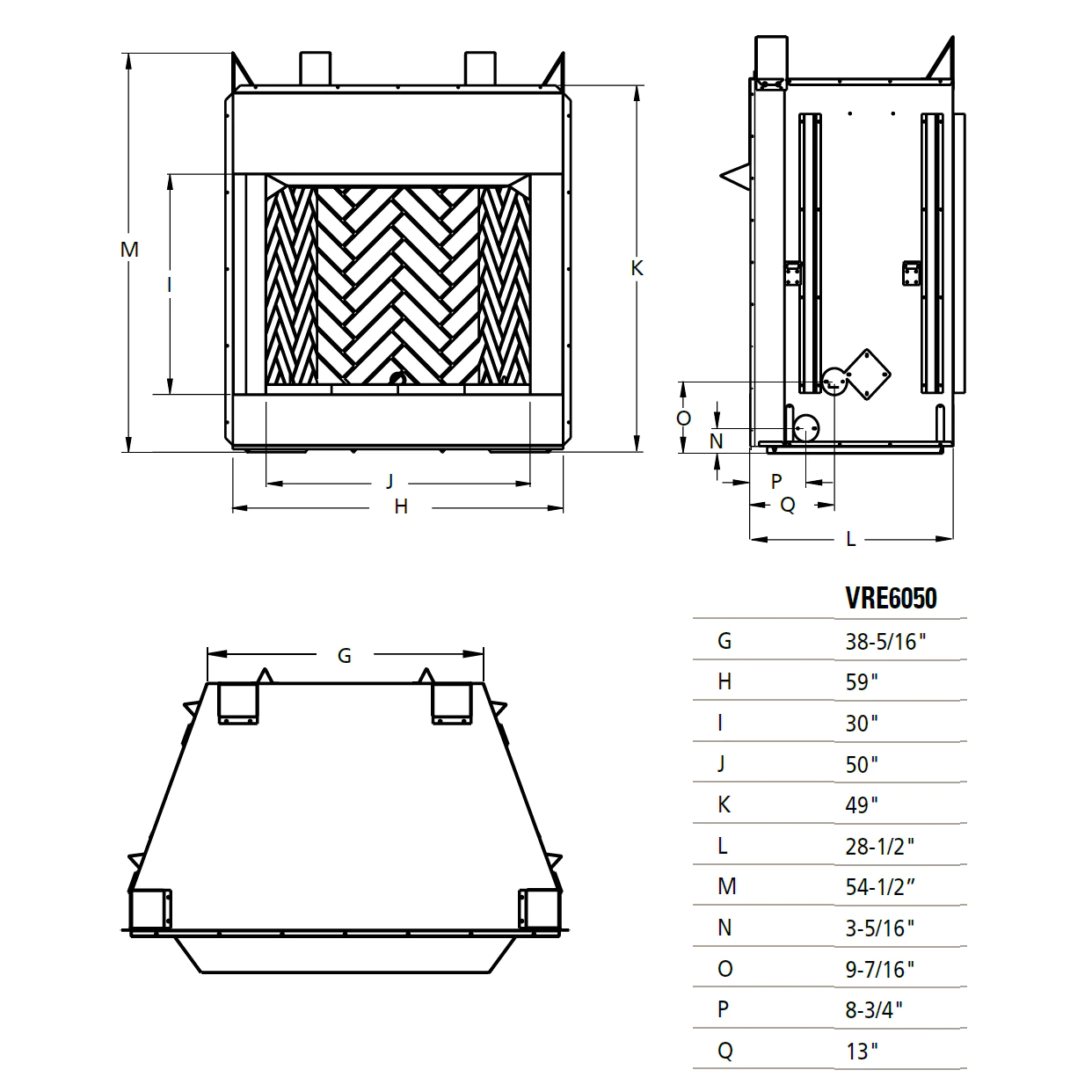 Superior 50 Inch Vent Free Outdoor Gas Firebox, Masonry - VRE6050