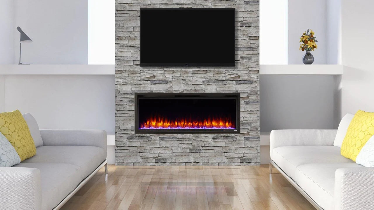 SimpliFire Allusion 50 inch Platinum Electric Fireplaces - SF-ALLP50-BK