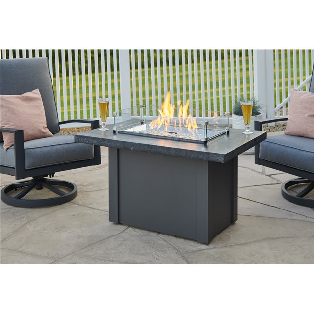 The Outdoor GreatRoom Driftwood Havenwood Rectangular Gas Fire Pit Table - HVDG-1224-K