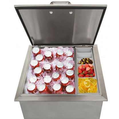 NorCal 260 Series 25-Inch Drop-In Ice Bin Cooler With Condiment Tray