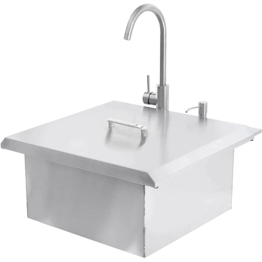NorCal 260 Series 21-Inch Outdoor Rated Drop-In Bar Sink With Hot/Cold Faucet