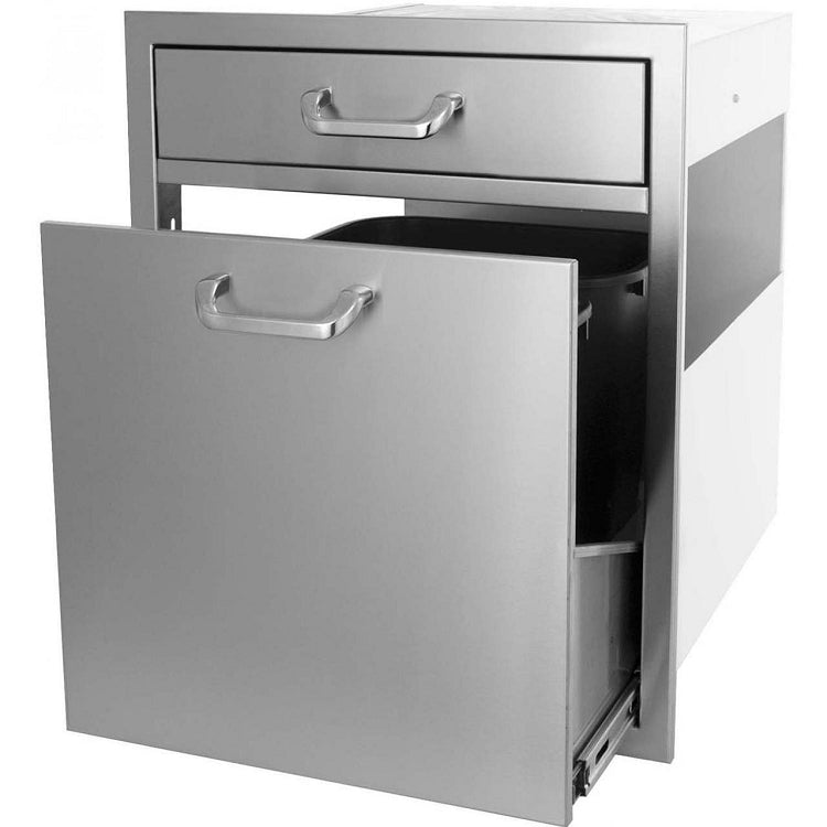 NorCal 260 Series 20-Inch Single Drawer & Roll-Out Trash/Recycling Bin Combo