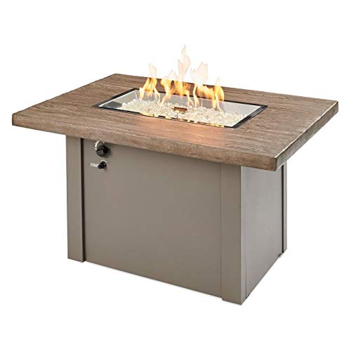The Outdoor GreatRoom Driftwood Havenwood Rectangular Gas Fire Pit Table - HVDG-1224-K