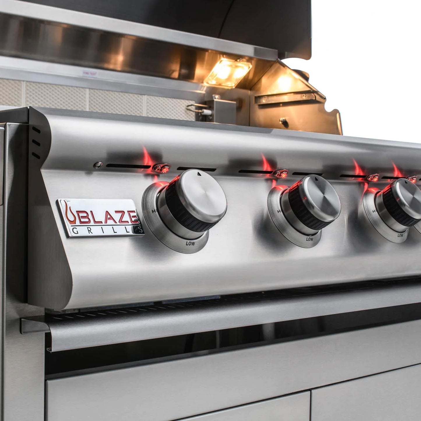 Blaze 32 Inch 4-Burner LTE Gas Grill With Rear Burner and Built-in Lighting System - BLZ-4LTE2