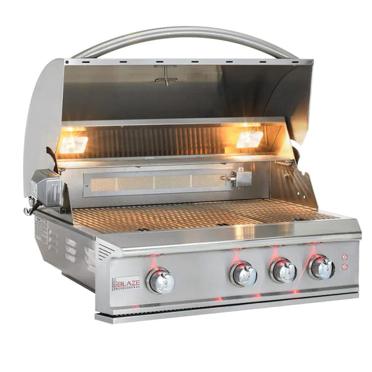 Blaze Professional LUX 34-Inch 3-Burner Built-In Grill With Rear Infrared Burner - BLZ-3PRO