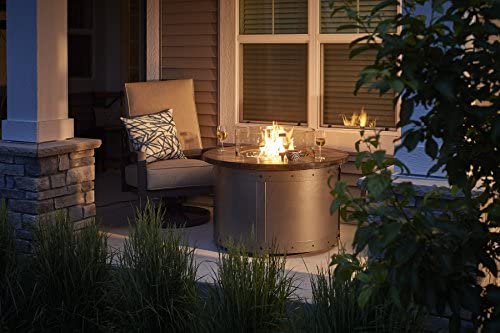 The Outdoor GreatRoom Company Edison 41-Inch Round Gas Fire Pit Table with 20-Inch Crystal Fire Burner - ED-20