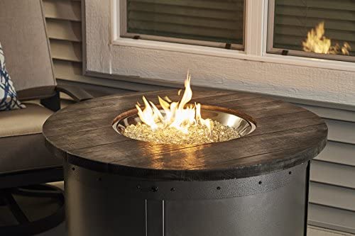 The Outdoor GreatRoom Company Edison 41-Inch Round Gas Fire Pit Table with 20-Inch Crystal Fire Burner - ED-20