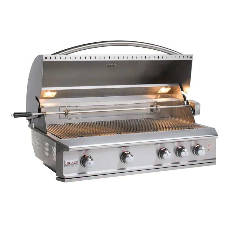 Blaze Professional 44-Inch 4 Burner Built-In Gas Grill With Rear Infrared Burner - BLZ-4PRO
