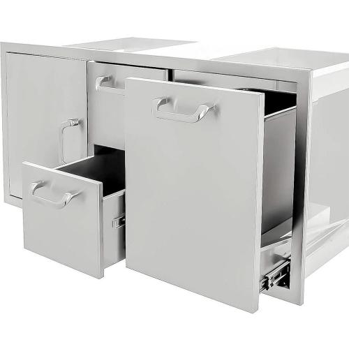 NorCal 260 Series 42-Inch Door, Double Drawer & Roll-Out Trash Bin Combo