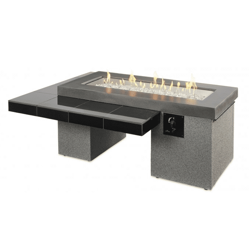 The Outdoor GreatRoom Company Uptown Iroko Gas Fire Pit Table - UPT-1242-IRO-NG