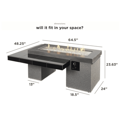 The Outdoor GreatRoom Company Uptown Iroko Gas Fire Pit Table - UPT-1242-IRO-NG