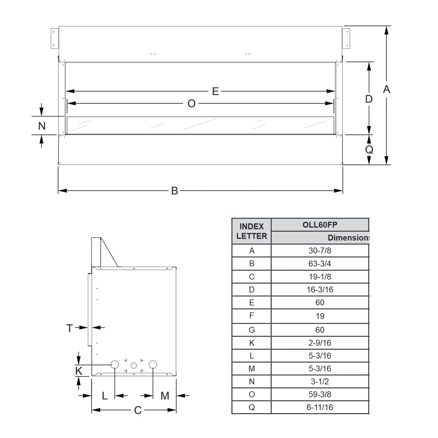 Empire Carol Rose 60 Inch Single Sided Outdoor Linear Fireplace - OLL60FP12S