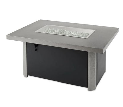 The Outdoor GreatRoom Company Caden 44-Inch Rectangular Gas Fire Pit Table with 24-Inch Crystal Fire Burner - CAD-1224