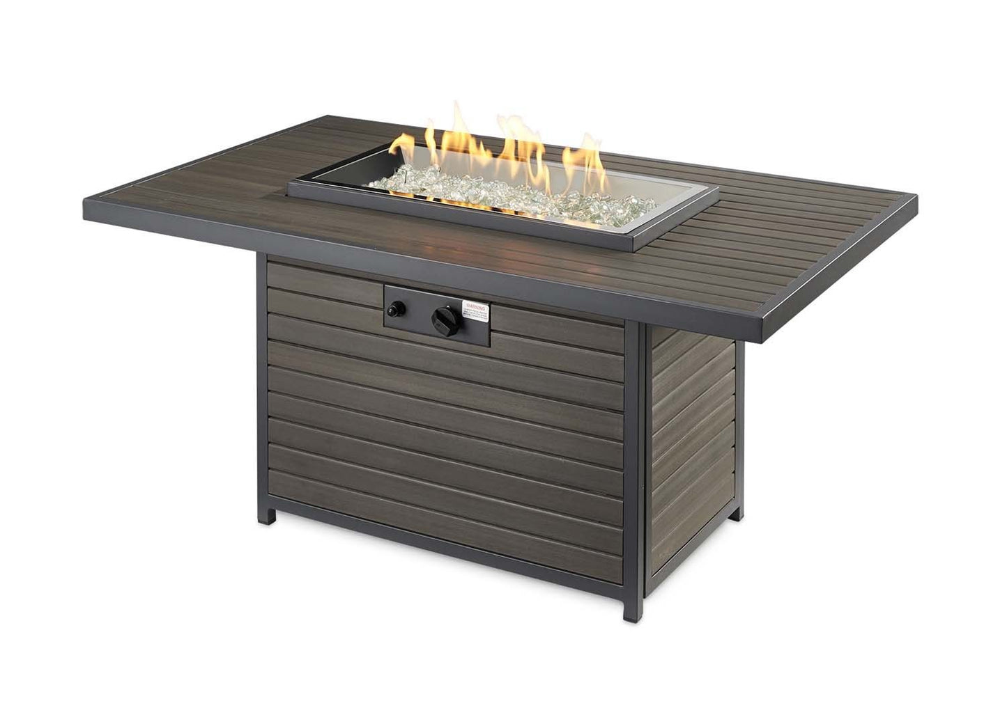 The Outdoor GreatRoom Brooks Rectangular Gas Fire Pit Table