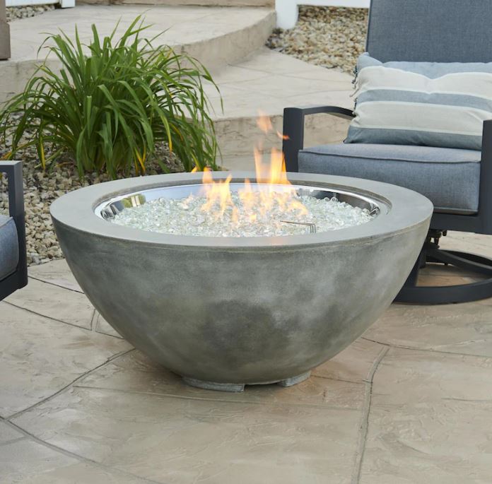 The Outdoor GreatRoom Cove 42-Inch Round Propane Gas Fire Pit Bowl with 30-Inch Crystal Fire Burner - CV-30