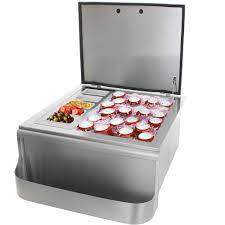 NorCal 260 Series 18-Inch Slide-In Ice Bin Cooler With Speed Rail & Condiment Holder