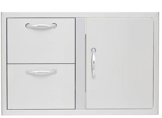 Blaze 32-Inch Access Door & Stainless Steel Double Drawer Combo -BLZ-DDC-R