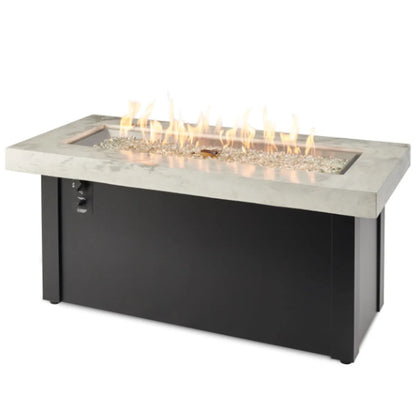 The Outdoor GreatRoom Company Key Largo 54-Inch Linear Propane Gas Fire Pit Table with 42-Inch Crystal Fire Burner - Midnight Mist - KL-1242-MM