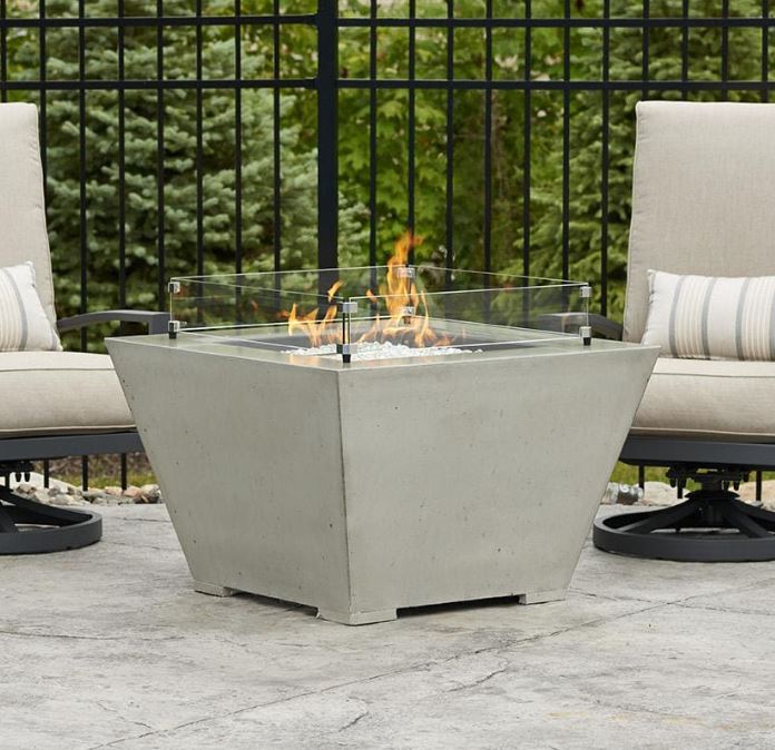 The Outdoor GreatRoom Company Cove 37-Inch Square Propane Gas Fire Pit Bowl with 24-Inch Crystal Fire Burner - Natural Grey - CV-2424
