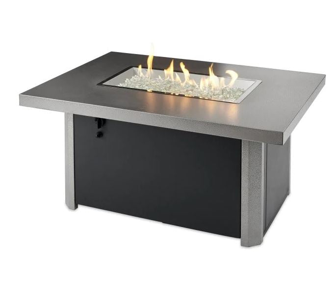 The Outdoor GreatRoom Company Caden 44-Inch Rectangular Gas Fire Pit Table with 24-Inch Crystal Fire Burner - CAD-1224