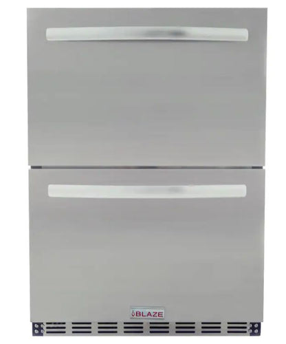 Blaze 23.5-Inch 5.1 Cu. Ft. Outdoor Rated Stainless Steel Double Drawer Refrigerator - BLZ-SSRF-DBDR5.1