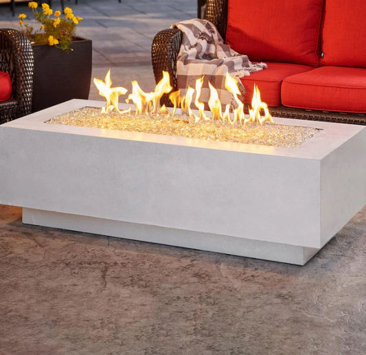 The Outdoor GreatRoom Cove 54-Inch Linear Natural Gas Fire Pit Table with 42-Inch Crystal Fire Burner - CV-54WT