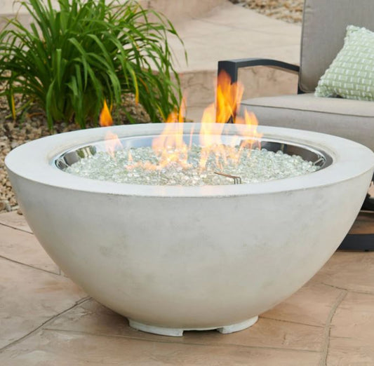 The Outdoor GreatRoom Cove 42-Inch Round Gas Fire Pit Bowl with 30-Inch Crystal Fire Burner - CV-30WT