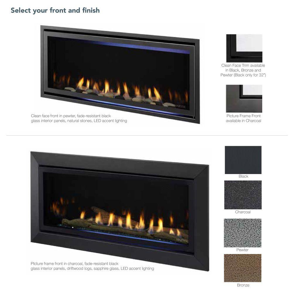 Majestic Gas Fireplace Jade Linear Direct Vent Fireplace with Clean Face Trim