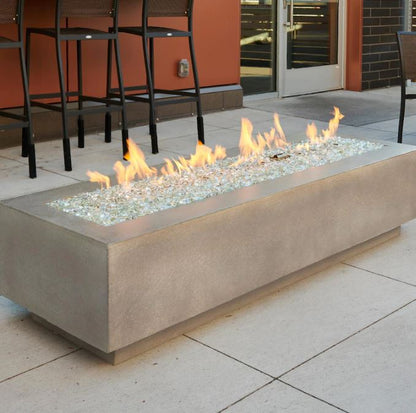 The Outdoor GreatRoom Cove 72-Inch Linear Propane Gas Fire Pit Table with 64-Inch Crystal Fire Burner - CV-72