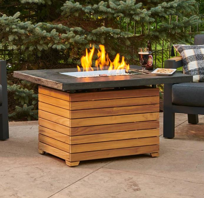 The Outdoor GreatRoom Darien 44-Inch Rectangular Propane Gas Fire Pit ...