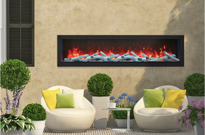Remii Electric Fireplace, Outdoor Remii 65" Deep Built-in Electric Fireplace (102765-DE) 628110804082
