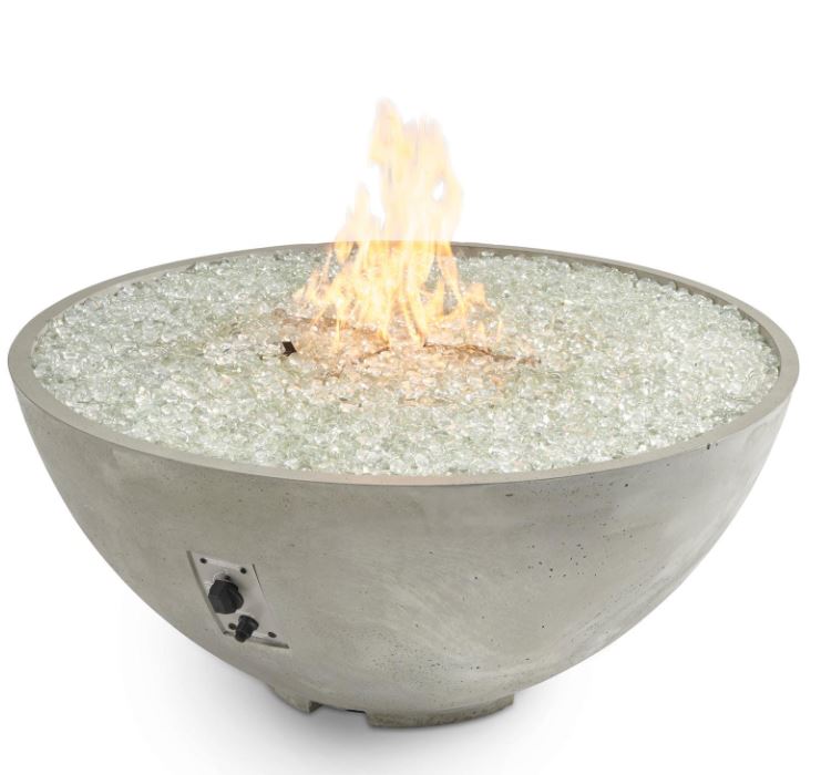 The Outdoor GreatRoom Cove Edge 42-Inch Round Propane Gas Fire Pit Bowl with 30-Inch Crystal Fire Burner - CV-30E