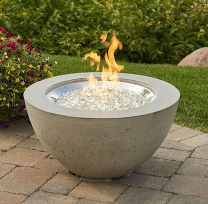 The Outdoor GreatRoom Company Cove 29-Inch Round Gas Fire Pit Bowl with 20-Inch Crystal Fire Burner - Natural Grey - CV-20