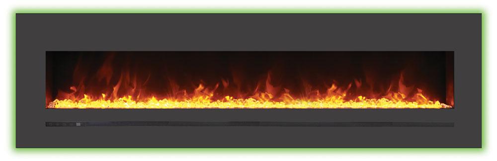 Sierra Flame Electric Fireplace 72" Wall Mount / Flush Mount with Steel Surround (WM-FML-72-7823-STL) 628451612582