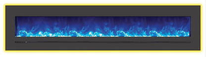 Sierra Flame Electric Fireplace 88" Wall Mount / Flush Mount with Steel Surround (WM-FML-88-9623-STL) 628451612599