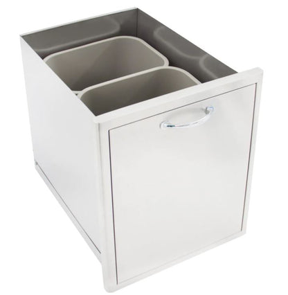 Blaze 20-Inch Roll-Out Stainless Steel Double Trash / Recycling Bin - BLZ-TREC-DRW