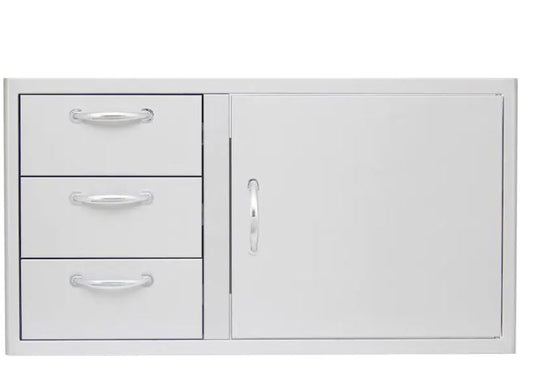 Blaze 39-Inch Stainless Steel Access Door & Triple Drawer Combo - BLZ-DDC-39-R