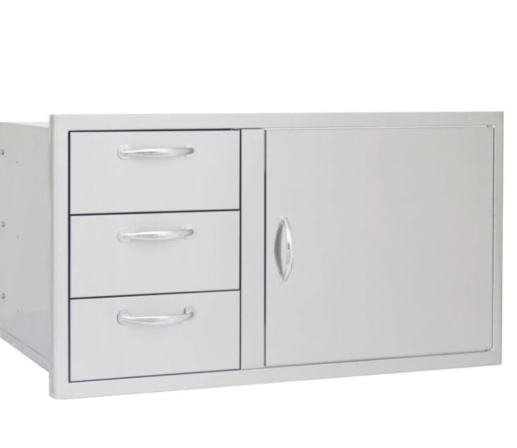 Blaze 39-Inch Stainless Steel Access Door & Triple Drawer Combo - BLZ-DDC-39-R