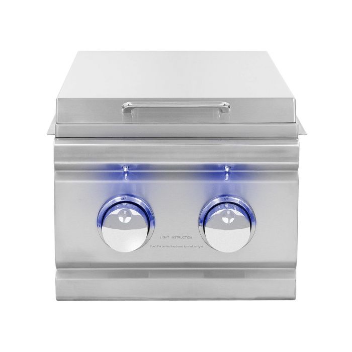 Summerset Grills Trl Double Side Burner With Led Lights TRLSB2-LP Or TRLSB2-NG Propane or Natural Gas-TRLSB2-NG/LP