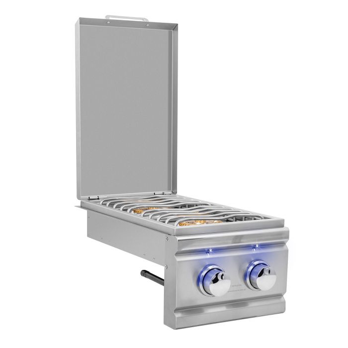 Summerset Grills Trl Double Side Burner With Led Lights TRLSB2-LP Or TRLSB2-NG Propane or Natural Gas-TRLSB2-NG/LP