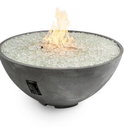 The Outdoor GreatRoom Company Cove Edge 42-Inch Round Gas Fire Pit Bowl with 30-Inch Crystal Fire Burner - Ships As Propane With Conversion Fittings - Midnight Mist - CV-30EMM