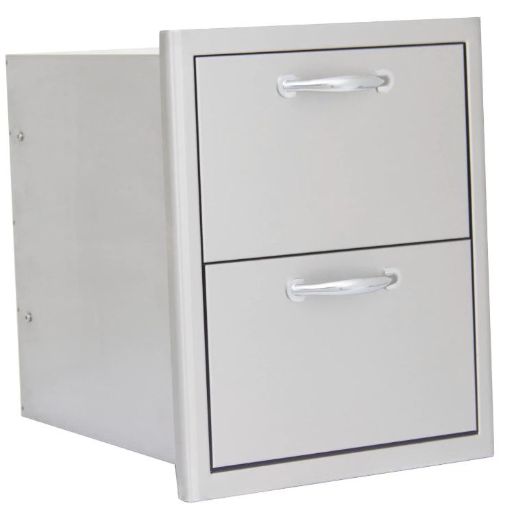 Blaze 16-Inch Stainless Steel Double Access Drawer - BLZ-DRW2-R