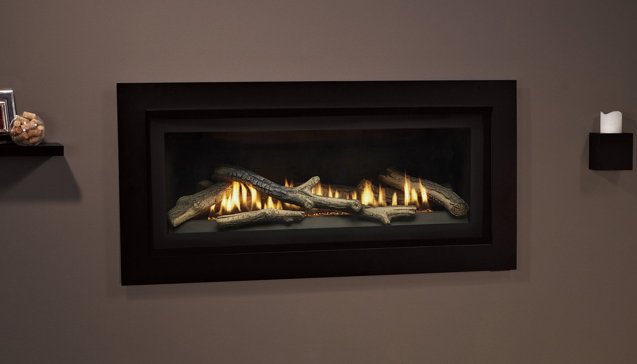 White Mountain Gas Fireplace Boulevard 36 inch Linear Contemporary Direct Vent Fireplace with Liner and Glass