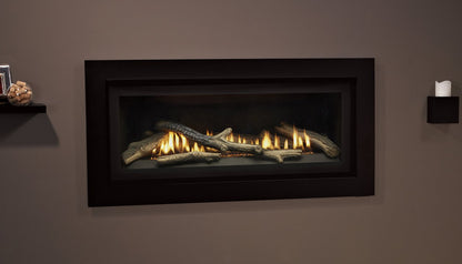 White Mountain Gas Fireplace Boulevard 36 inch Linear Contemporary Direct Vent Fireplace with Liner and Glass