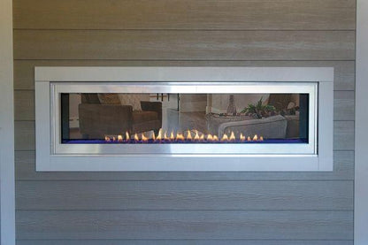 White Mountain Gas Fireplace Boulevard 60 inch Vent Free See-Thru Fireplace with Glass Media